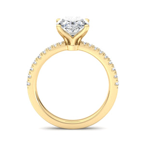 Prism Pinched Pave Engagement Ring in $14K Yellow Gold 18K Yellow Gold$