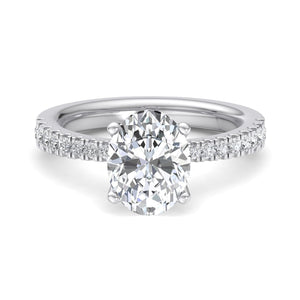 Prism Pinched Pave Engagement Ring in $18K White Gold 14K White Gold Platinum$