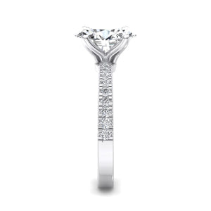Prism Pinched Pave Engagement Ring in $18K White Gold 14K White Gold Platinum$