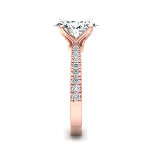 Prism Pinched Pave Engagement Ring in $14K Rose Gold$