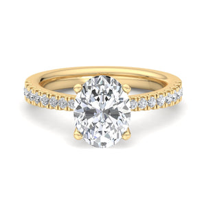 Prism Pinched Pave Engagement Ring in $14K Yellow Gold 18K Yellow Gold$
