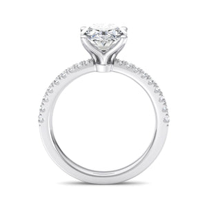 Prism Pinched Pave Engagement Ring in $14K White Gold 18K White Gold Platinum$