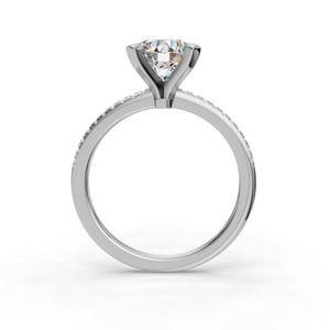 Ray Pave Band Engagement Ring in $14K White Gold 18K White Gold Platinum$