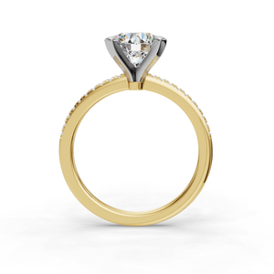 Ray Pave Band Engagement Ring in $14K Yellow Gold 18K Yellow Gold$