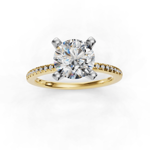 Ray Pave Band Engagement Ring in $14K Yellow Gold 18K Yellow Gold$