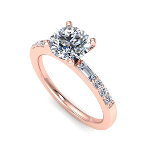 Sage Modern Solitaire Engagement Ring in $14K Rose Gold 18K Rose Gold$