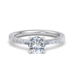 Sage Modern Solitaire Engagement Ring in $14K White Gold 18K White Gold Platinum$