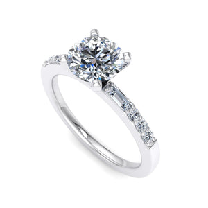 Sage Modern Solitaire Engagement Ring in $14K White Gold 18K White Gold Platinum$
