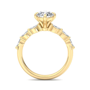 Sleek Marquise Band Engagement Ring in $14K Yellow Gold 18K Yellow Gold$