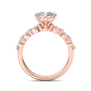 Sleek Marquise Band Engagement Ring in $14K Rose Gold 18K Rose Gold$