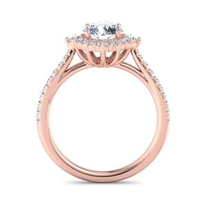 Stella Diamond Halo Engagement Ring in $14K Rose Gold 18K Rose Gold$