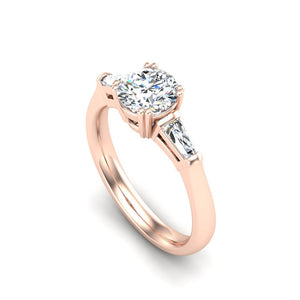 Trio Classic 3-Stone Engagement Ring in $14K Rose Gold 18K Rose Gold$