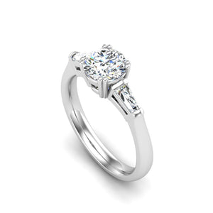 Trio Classic 3-Stone Engagement Ring in $14K White Gold 18K White Gold Platinum$