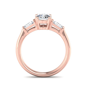 Trio Classic 3-Stone Engagement Ring in $14K Rose Gold 18K Rose Gold$