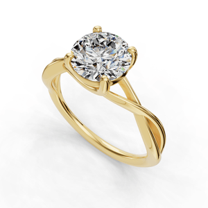 Twine Twist Solitaire Engagement Ring in $14K Yellow Gold 18K Yellow Gold$