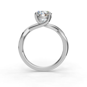 Twine Twist Solitaire Engagement Ring in $14K White Gold 18K White Gold Platinum$