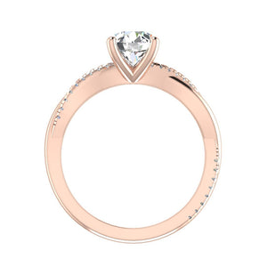 Twirl Diamond Pave Ring Engagement Ring in $14K Rose Gold 18K Rose Gold$