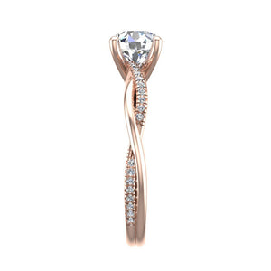 Twirl Diamond Pave Ring Engagement Ring in $14K Rose Gold 18K Rose Gold$