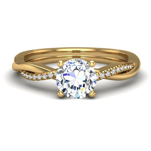 Twirl Diamond Pave Ring Engagement Ring in $14K Yellow Gold 18K Yellow Gold$
