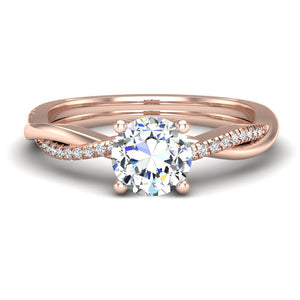 Twirl Diamond Pave Ring Engagement Ring in $14K Rose Gold 18K Rose Gold$
