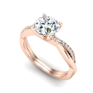 Twirl Diamond Pave Ring Engagement Ring in $14K Rose Gold 18K Rose Gold$