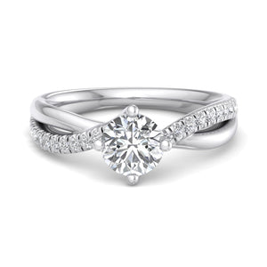 Vale Understated Solitaire Engagement Ring in $14K White Gold 18K White Gold Platinum$