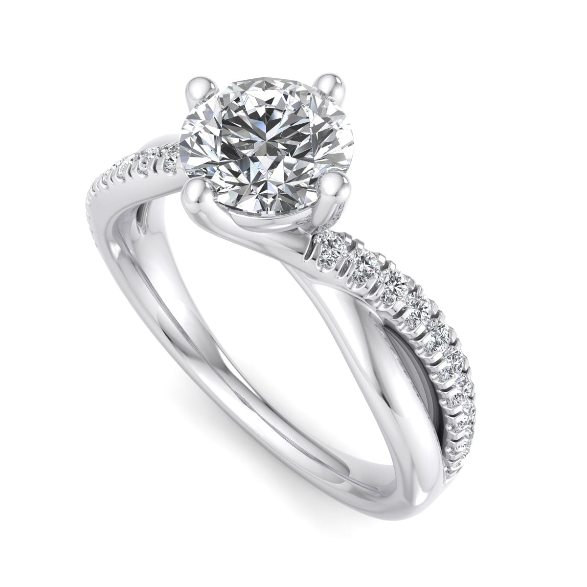 Vale Understated Solitaire Engagement Ring in $14K White Gold 18K White Gold Platinum$