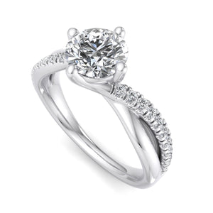 Vale Understated Solitaire Engagement Ring in $14K White Gold 18K White Gold Platinum$