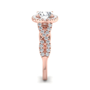 Willow Twist Halo Ring Engagement Ring in $14K Rose Gold 18K Rose Gold$