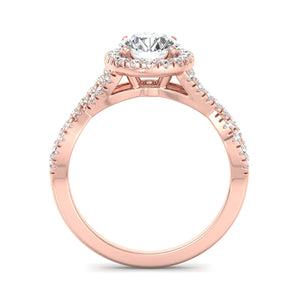 Willow Twist Halo Ring Engagement Ring in $14K Rose Gold 18K Rose Gold$