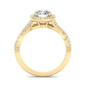 Willow Twist Halo Ring Engagement Ring in $14K Yellow Gold 18K Yellow Gold$