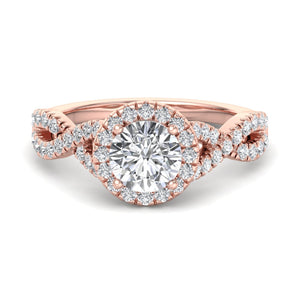 Willow Twist Halo Ring Engagement Ring in $14K Rose Gold 18K Rose Gold$