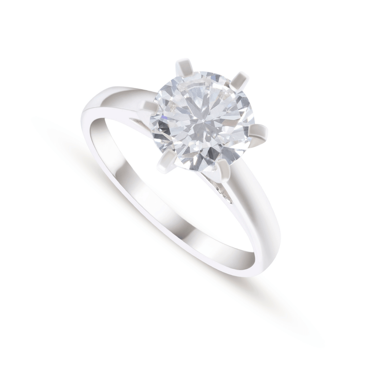Classic 2 carat solitaire lab-grown diamond engagement ring in 14K gold — sizes $4, 4.5, 5, 5.5, 6, 6.5, 7, 7.5, 8, 8.5, 9, 9.5, 10$