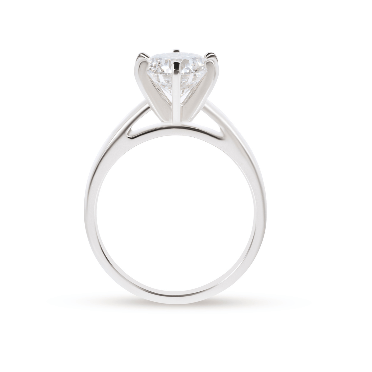 Center shot of 2 carat solitaire lab-grown diamond engagement ring in 14K gold — sizes $4, 4.5, 5, 5.5, 6, 6.5, 7, 7.5, 8, 8.5, 9, 9.5, 10$