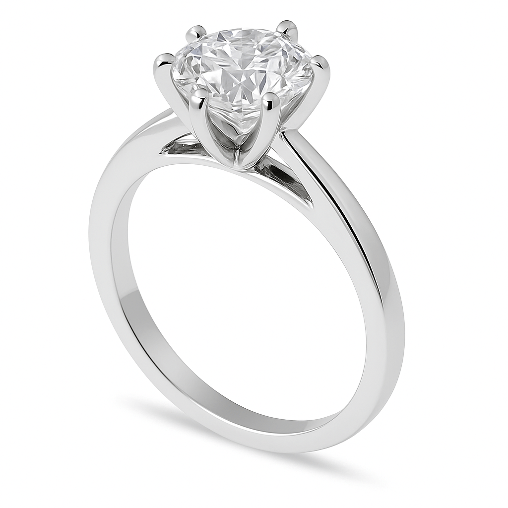 2 Carat Lab-Grown Solitaire Ring in sizes $4, 4.5, 5, 5.5, 6, 6.5, 7, 7.5, 8, 8.5, 9, 9.15, 10$ 