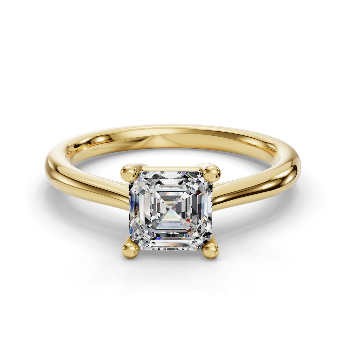 Asscher Solitaire Engagement Ring