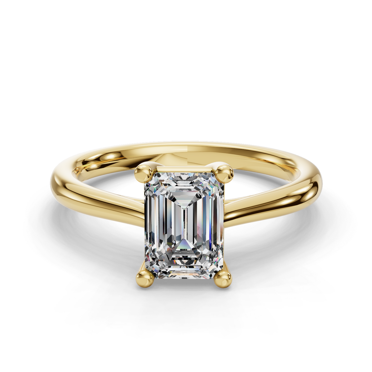 Emerald Solitaire Engagement Ring