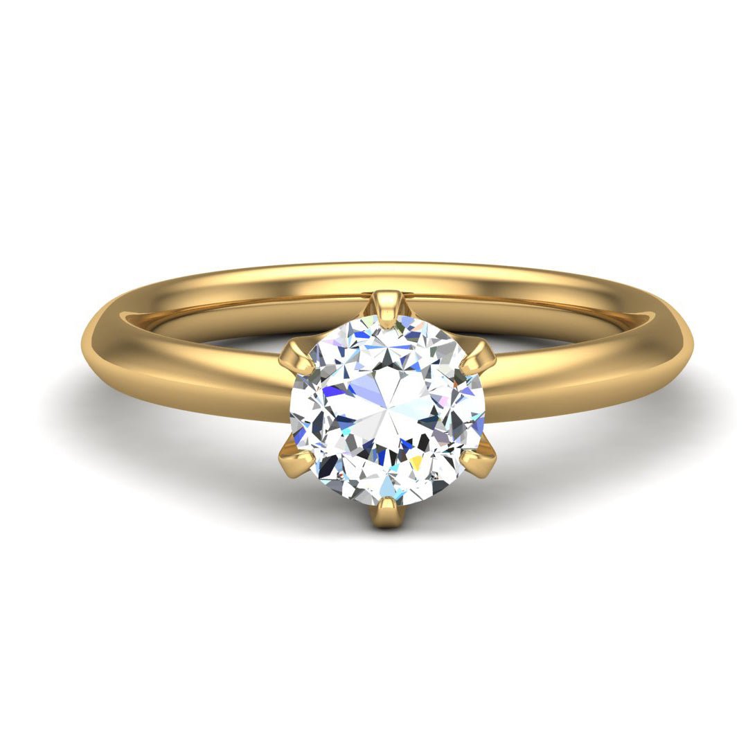 Aspen Knife Edge 6-Prong Solitaire Engagement Ring in $14K Yellow Gold 18K Yellow Gold$