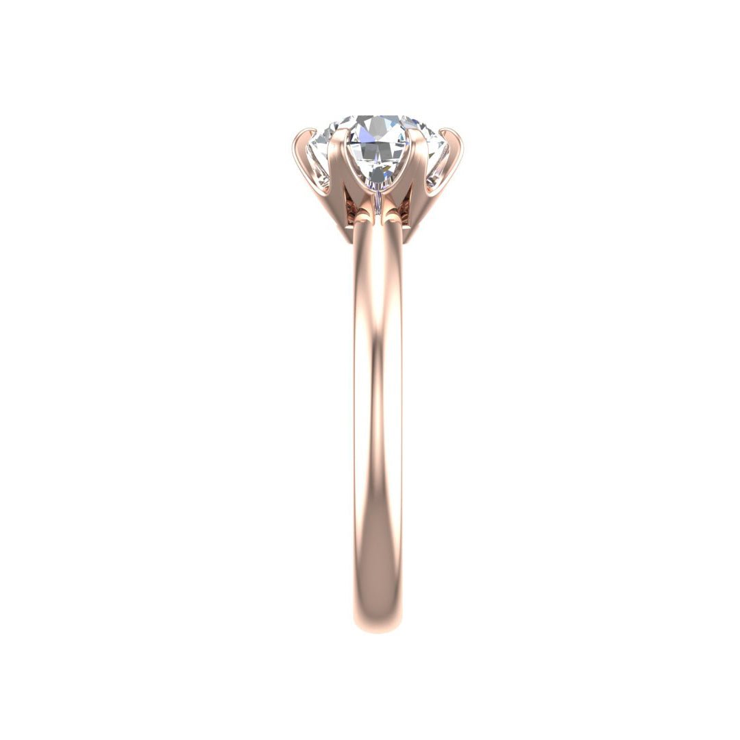 Aspen Knife Edge 6-Prong Solitaire Engagement Ring in $14K Rose Gold 18K Rose Gold$ 