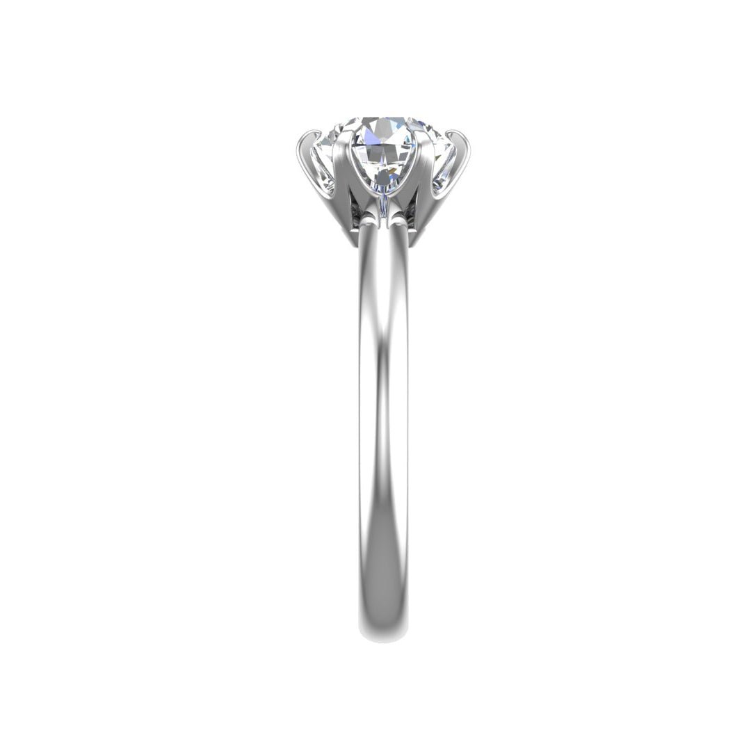 Aspen Knife Edge 6-Prong Solitaire Engagement Ring in $14K White Gold 18K White Gold Platinum$