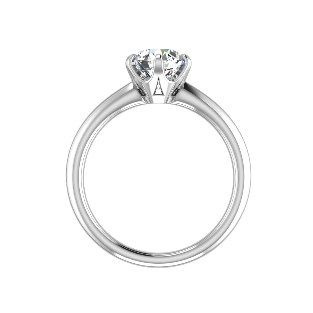 Aspen Knife Edge 6-Prong Solitaire Engagement Ring in $14K White Gold 18K White Gold Platinum$