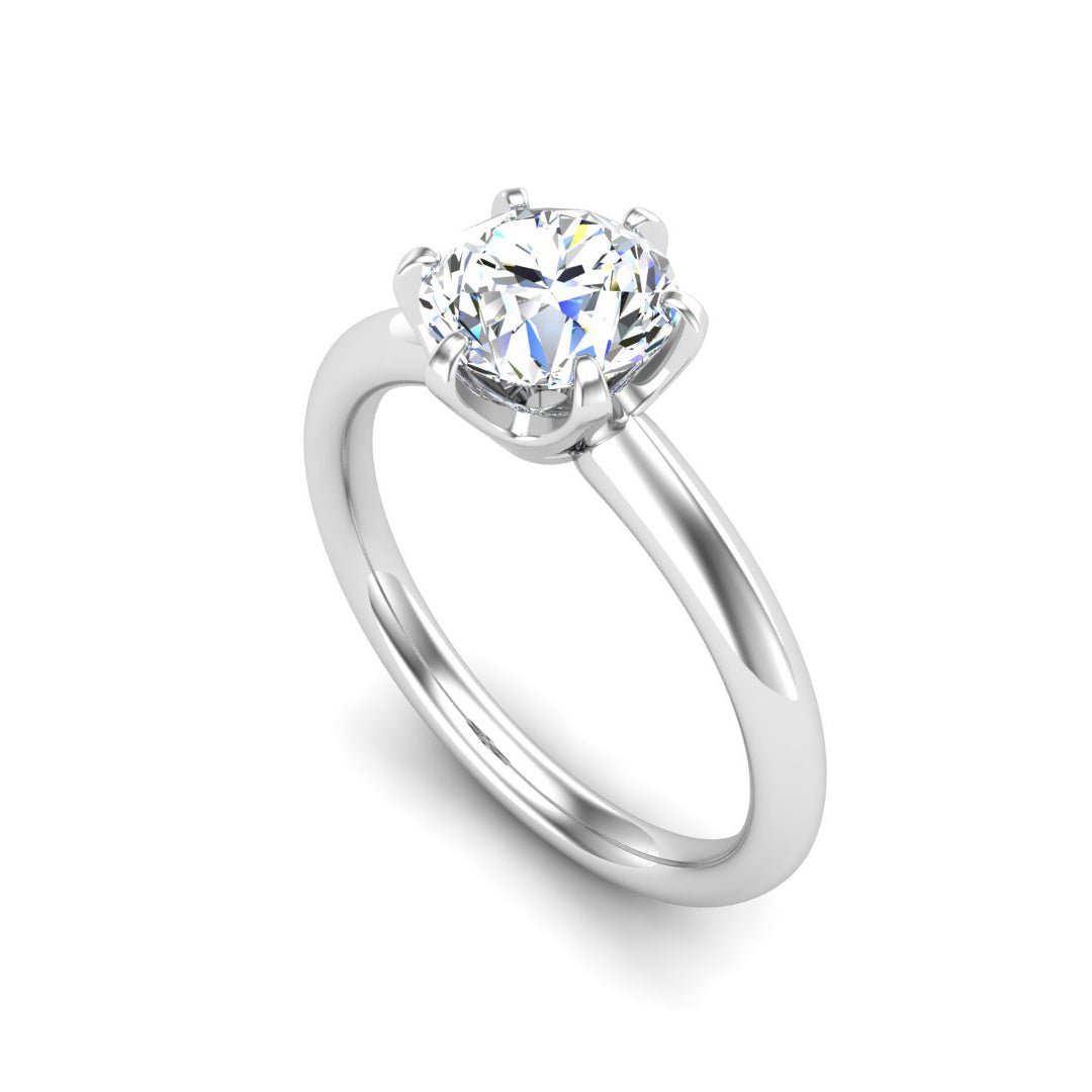 Aspen Knife Edge 6-Prong Solitaire Engagement Ring in $14K White Gold 18K White Gold Platinum$