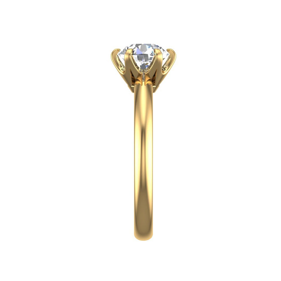 Aspen Knife Edge 6-Prong Solitaire Engagement Ring in $14K Yellow Gold 18K Yellow Gold$ 