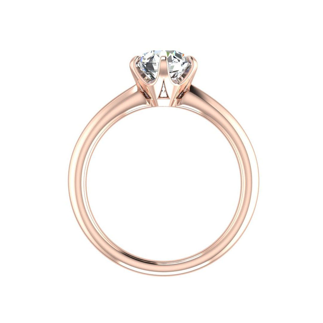 Aspen Knife Edge 6-Prong Solitaire Engagement Ring in $14K Rose Gold 18K Rose Gold$