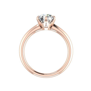Aspen Knife Edge 6-Prong Solitaire Engagement Ring in $14K Rose Gold 18K Rose Gold$ 