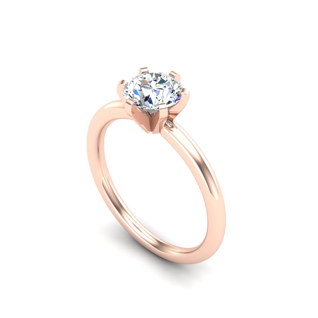 Aura 6-Prong Cathedral Solitaire Engagement Ring in $14K Rose Gold 18K Rose Gold$