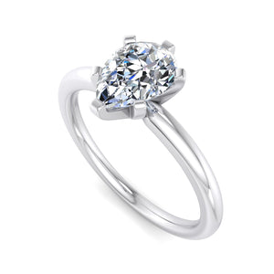 Aura 6-Prong Cathedral Solitaire Engagement Ring in Pear
