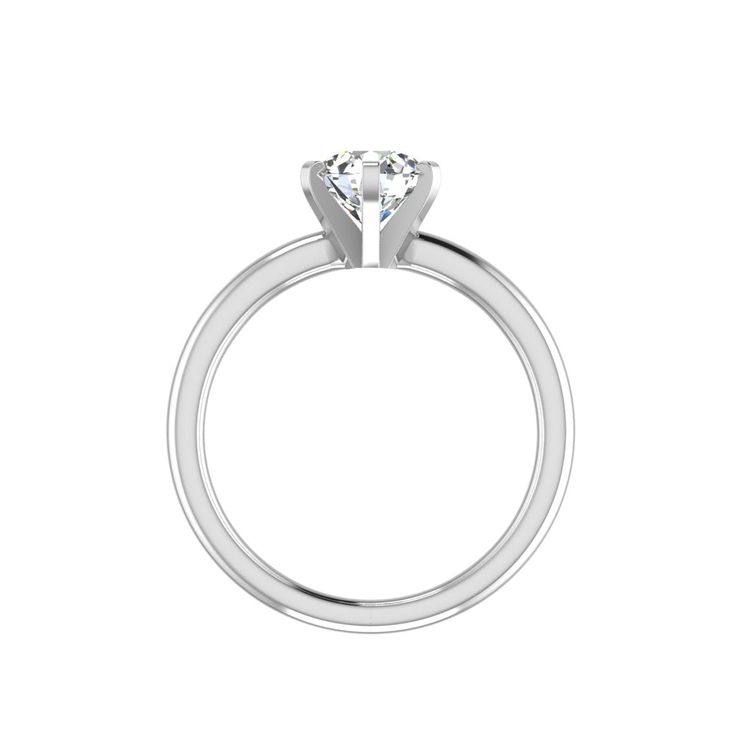 Aura 6-Prong Cathedral Solitaire Engagement Ring in $14K White Gold 18K White Gold Platinum$