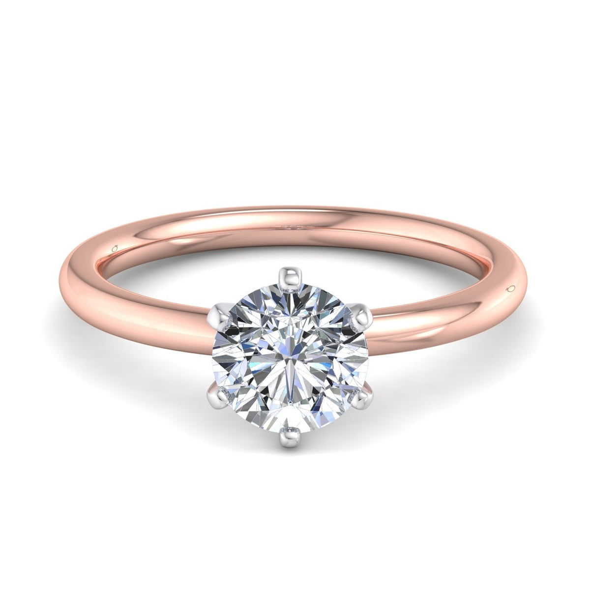 Aura 6-Prong Cathedral Solitaire Engagement Ring in $14K Rose Gold 18K Rose Gold$
