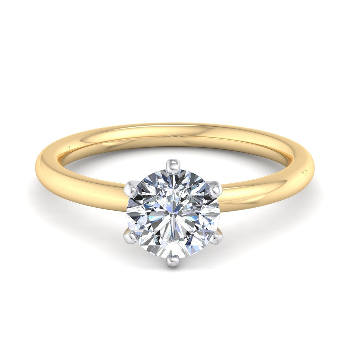 Aura 6-Prong Cathedral Solitaire Engagement Ring in $14K Yellow Gold 18K Yellow Gold$